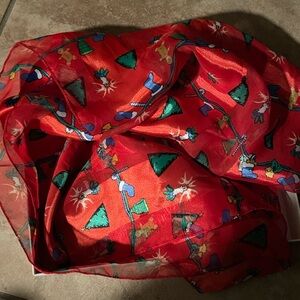 Source Unknown Red Festive Scarf